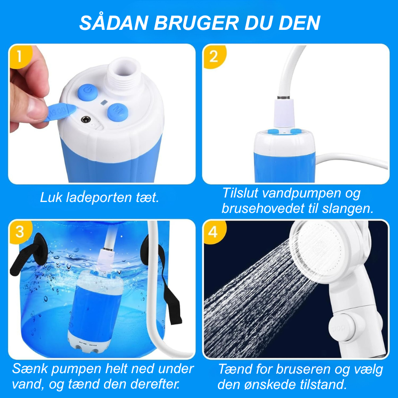 FlowGo™ | Hurtige rengøringer og udendørs brusebade – gjort nemt!