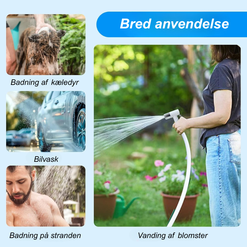 FlowGo™ | Hurtige rengøringer og udendørs brusebade – gjort nemt!