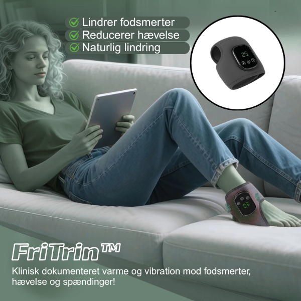 FriTrin™ | Klinisk dokumenteret varme og vibration mod fodsmerter, hævelse og spændinger!