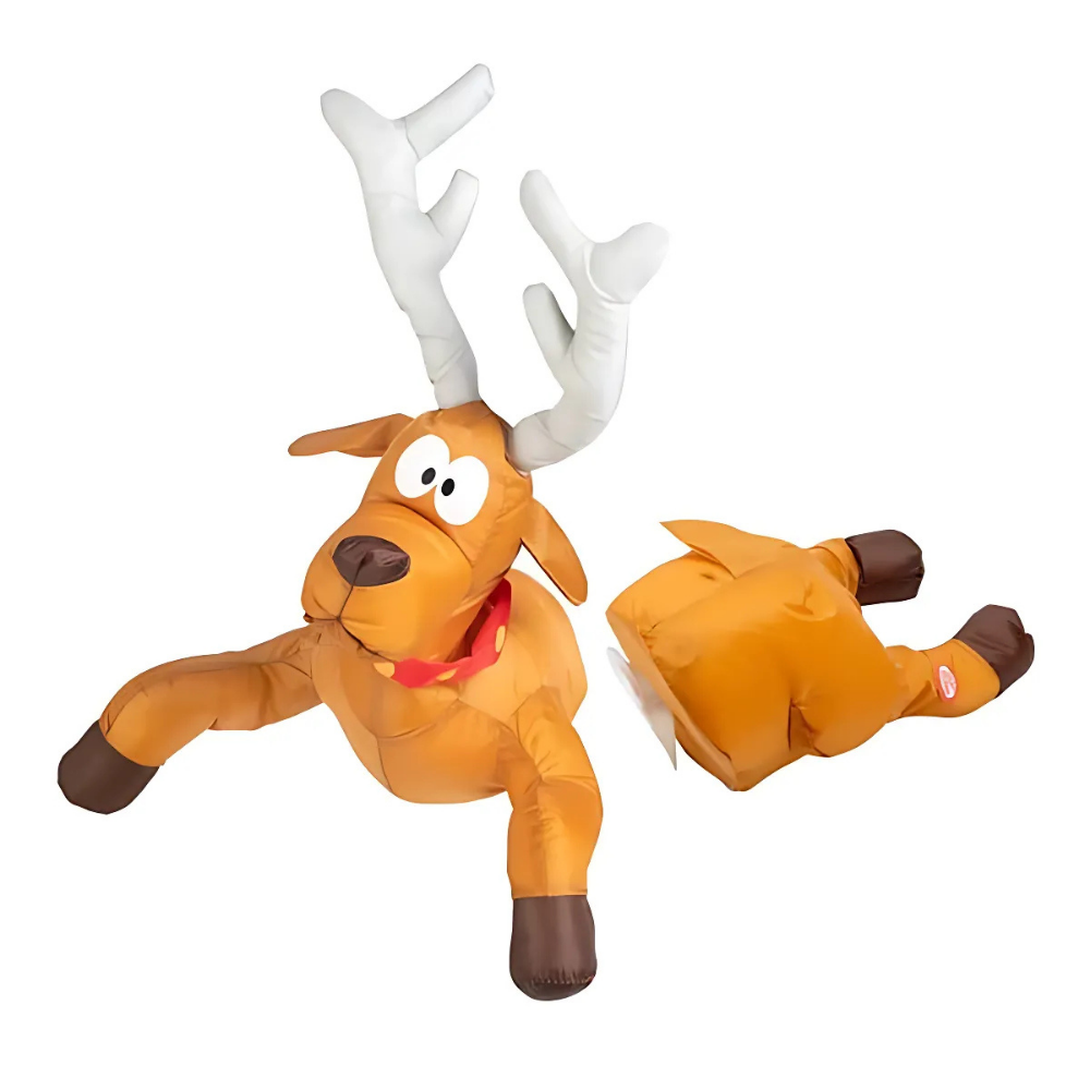 JuleStyrt™ | Julemand og Rensdyr Vindues-Crash Dekoration