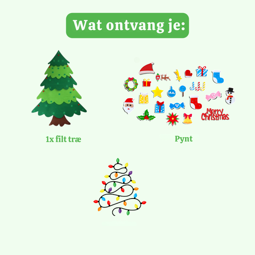BørneTræ™ | DIY Juletræ i Filt til Børn