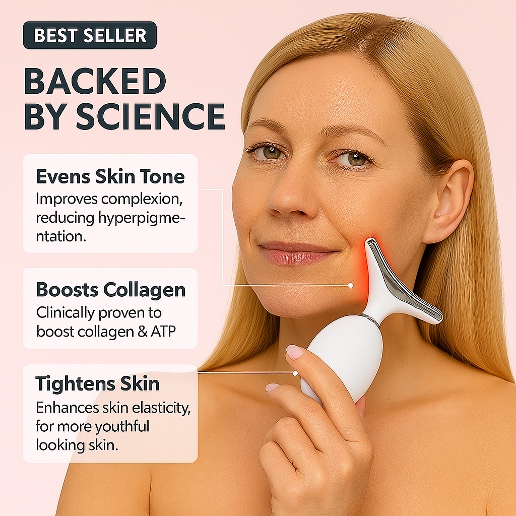 Luminora™ 7-in-1 LED Facial Sculptor | Strammere, glattere, jævn og klar hud på 10 minutter.