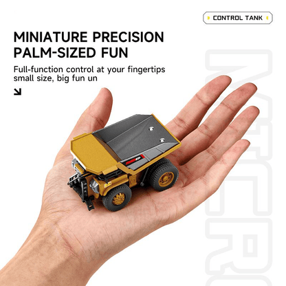 MiniMaskin™ | 1:64 Premium Mini RC Metalbyggesæt – Gaffeltruck, Gravemaskine og Dumper