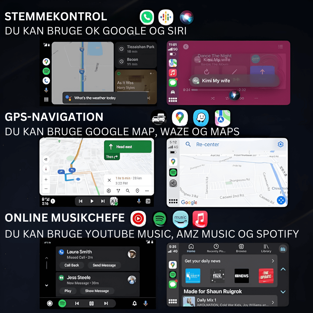 CarLink™ | Trådløs carplay- og Android Auto-adapter