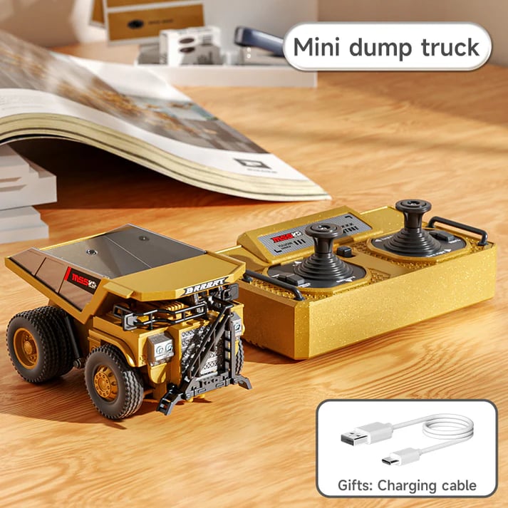 MiniMaskin™ | 1:64 Premium Mini RC Metalbyggesæt – Gaffeltruck, Gravemaskine og Dumper