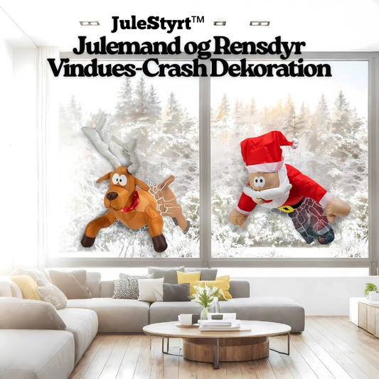 JuleStyrt™ | Julemand og Rensdyr Vindues-Crash Dekoration
