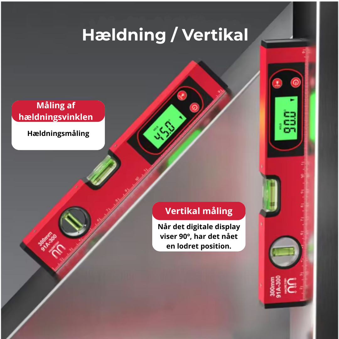 Exacto™ | Smart digitalt vaterpas med magnetisk base og LCD-display